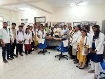 About 84 students of Government Ayurvedic Medical college interested in Nanomedicine research visited Nanotechnology center of Aryabhatta knowledge university Patna. Students  visit inculudes the activities- Various methods of preparation of nanomedicine of herbs food and multifunctional Nanomaterials , their drastic properties and 7 established laboratories. Dr Rakesh Kr Singh , Head  of the Nanotechnology centre highlighted the importance of national Nanomaterials and their properties for benefit of health with other area of science and technology.